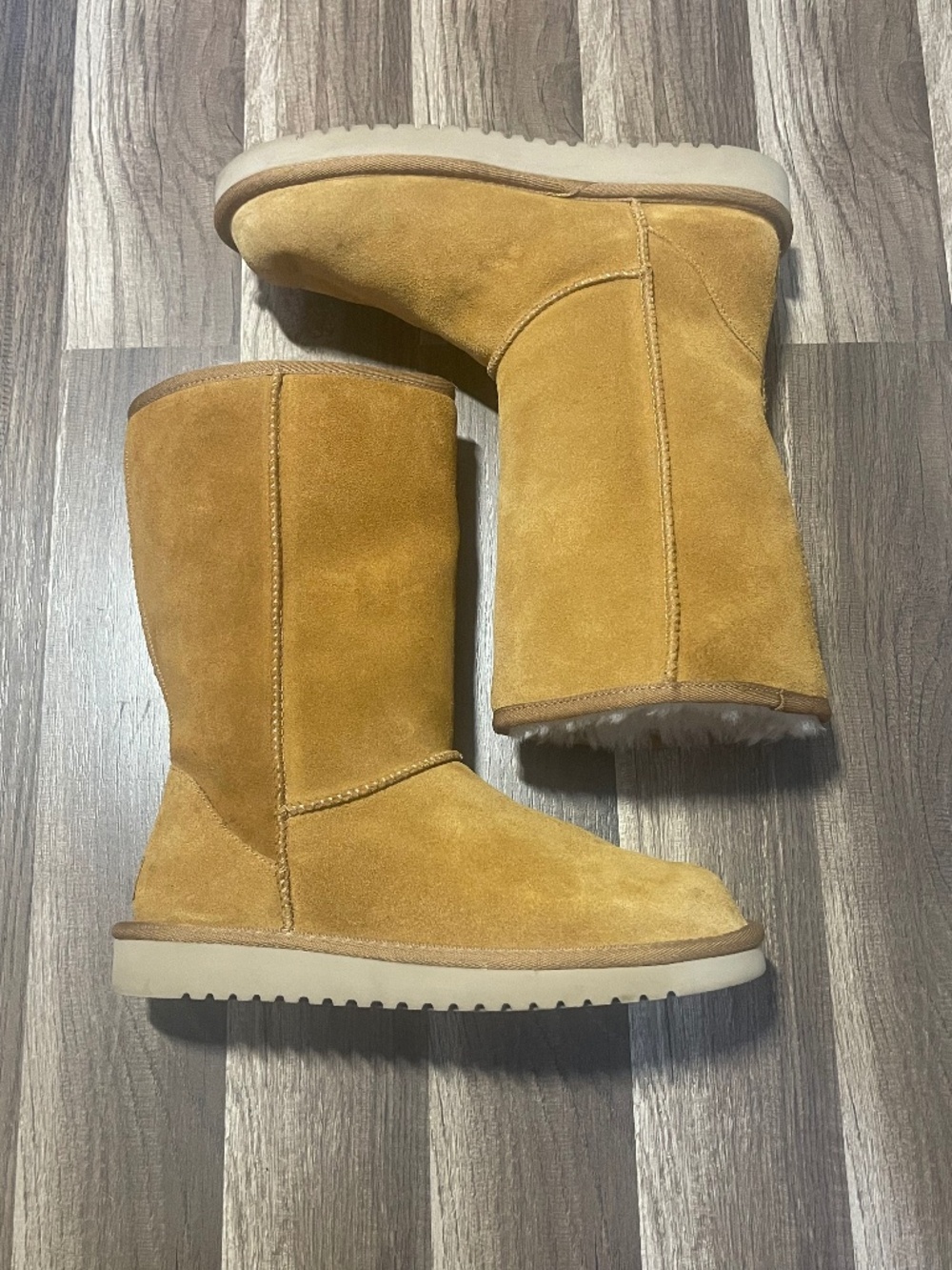 Koolaburra by UGG Tall Boots Women’s Chestnut Suede Faux Fur Size 9